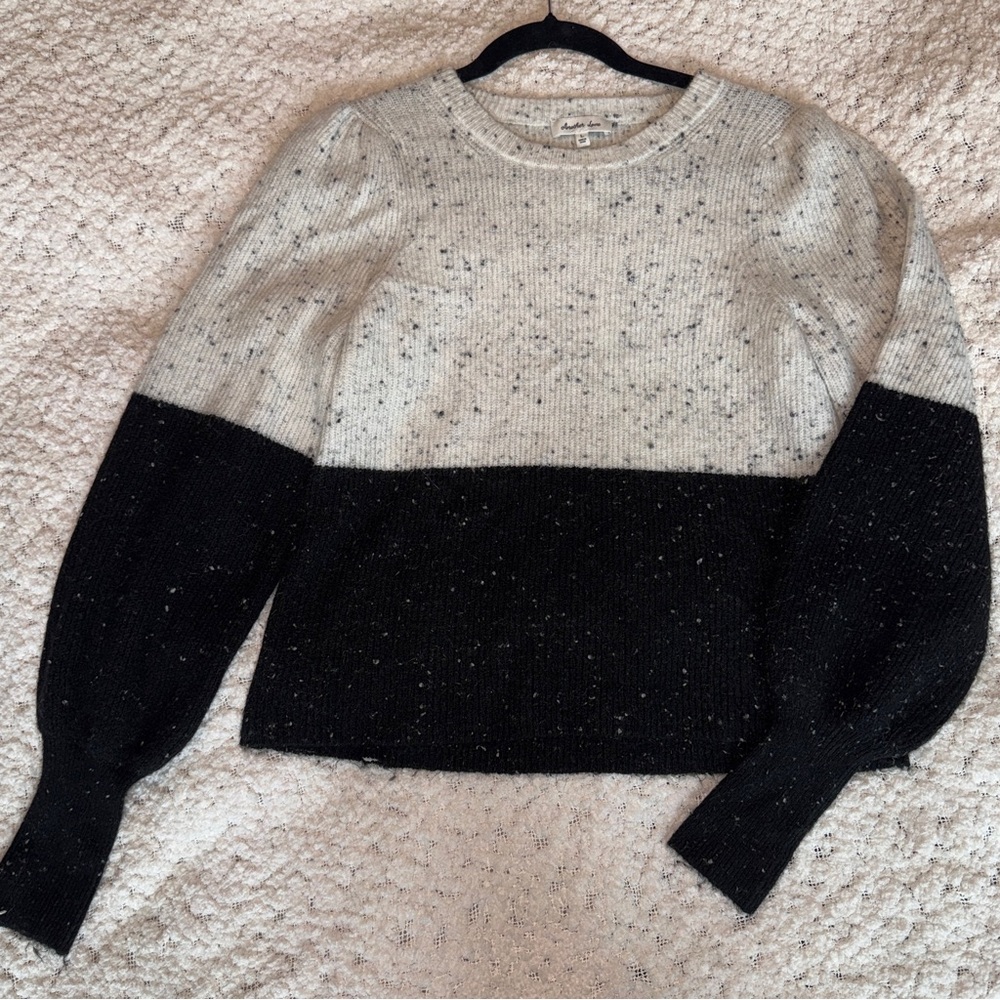 Another Love Black and Cream Sweater